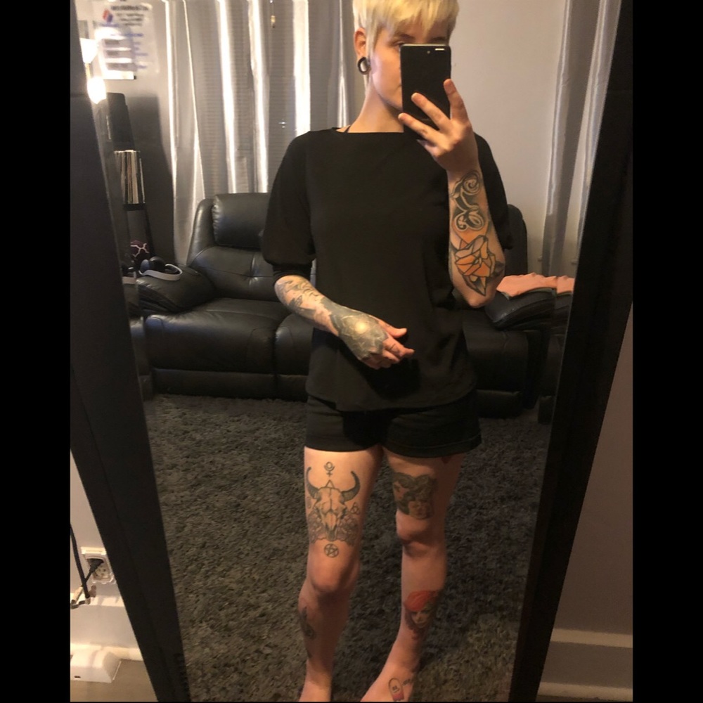 Black 3/4 Sleeve Blouse